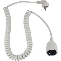 Los mejores  - AS Schwabe 70412 - Cable de alimentación en espiral (2.5 m- H05VV-F 3G1-5- IP20 en interiores)- color blanco